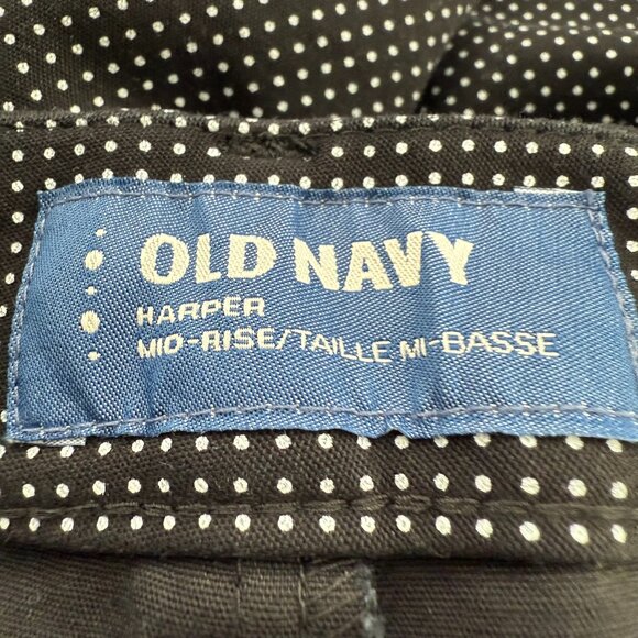 Old Navy Harper Ankle Pants Black & White Polka Dots Mid Rise 8 Regular Cotton B - Picture 3 of 15